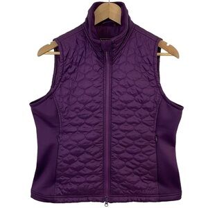 LL Bean Lightweight Puffer Vest Women’s M Eggplant Purple Full Zip Insulated